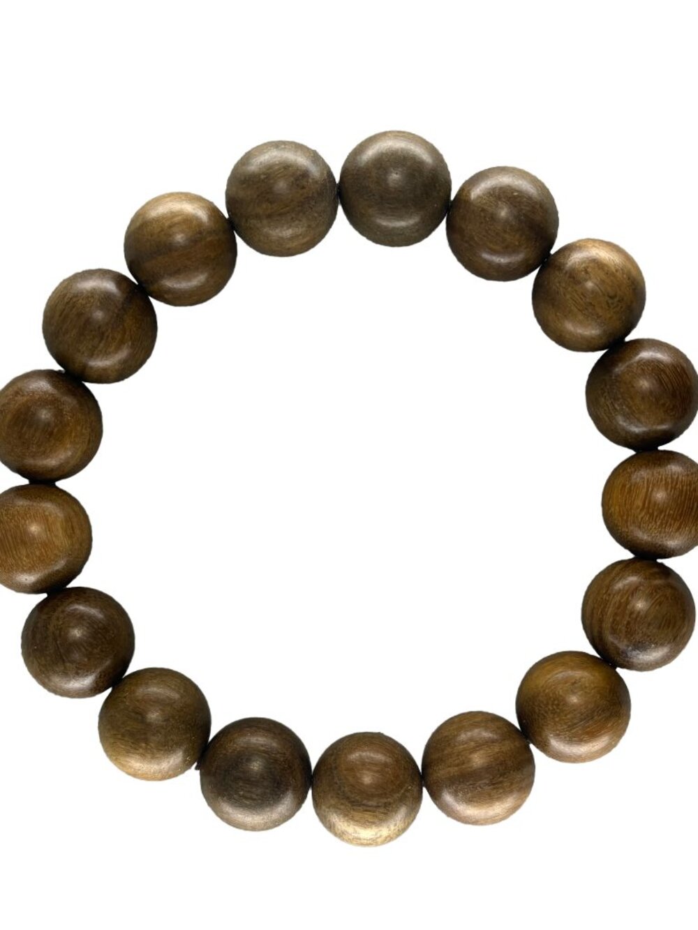 Green Sandalwood Beaded Bracelet 12mm Round Wood Mala 21.16g / 0.747oz